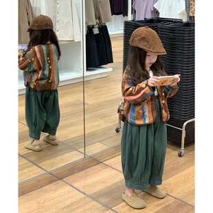 女童港风网红套装2026秋新款洋气外套褂子宝女宝时髦时尚两件套潮