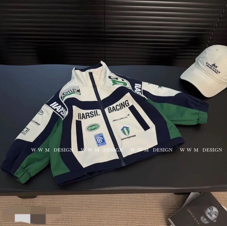 男童春秋季新款赛车服外套2025儿童女宝宝秋款机车洋气棒球服外套