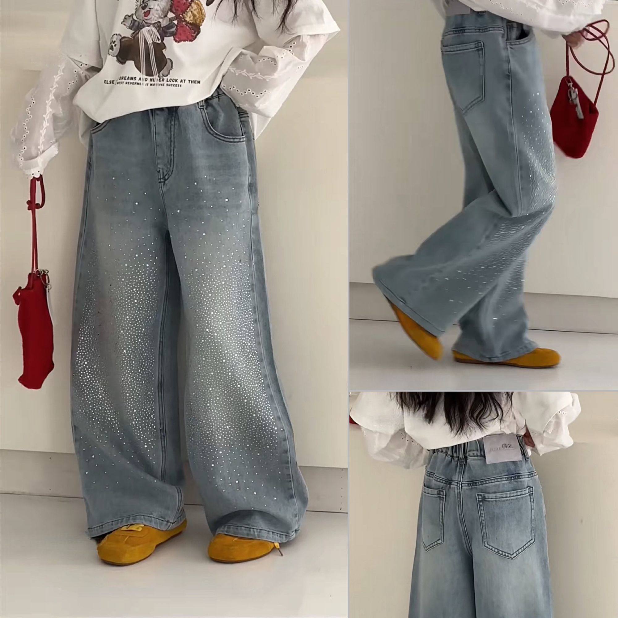 女童加绒牛仔裤儿童极简风松紧带冬季女休闲裤加绒暖棉裤宽松外穿,童装/婴儿装/亲子装,儿童牛仔裤,淘宝优惠券,粉丝福利购,淘宝优惠卷