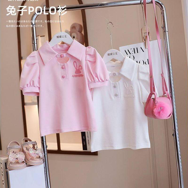女童T恤夏装2026新款儿童短袖衣服夏季女孩泡泡袖Polo 衫洋气童装,童装/婴儿装/亲子装,儿童POLO衫,淘宝优惠券,粉丝福利购,淘宝优惠卷