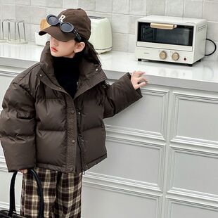 女童羽绒服冬装2026新款儿童洋气白鸭绒上衣大童女孩冬季短款外套