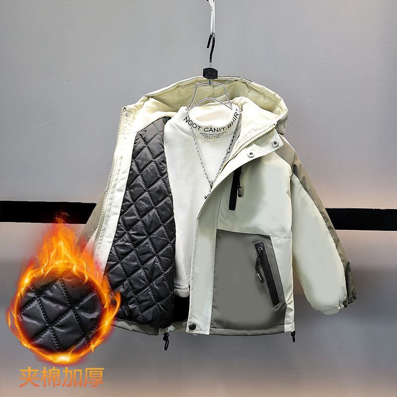 男童外套秋冬款2026新款儿童中大童男孩帅气冲锋衣宽松连帽风衣潮,童装/婴儿装/亲子装,儿童冲锋衣,淘宝优惠券,粉丝福利购,淘宝优惠卷