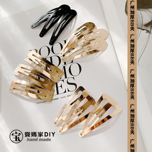 广州加厚挂镀保色黑色水滴BB夹掰掰夹长方三角夹手工diy发饰材料