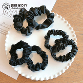 3根价要入 黑色基础款 肥肠发圈手工diy发饰材料自制弹力皮筋女生