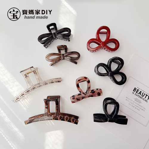 PC材质不易断豹纹蝴蝶结大号抓夹