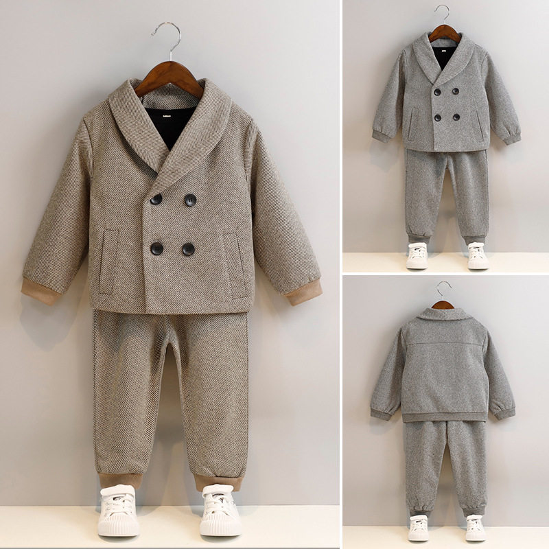 儿童休闲西装套装春秋韩版西服宝宝花童礼服周岁生日演出服代发