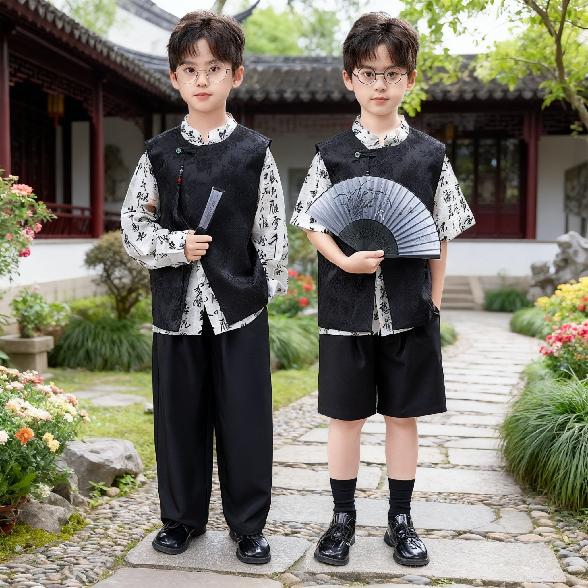 男童汉服套装新中式礼服朗诵走秀
