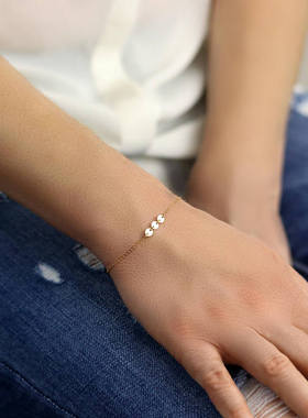 Faveur美产14K包金三枚小金币手链 闪亮 随性随搭女款情侣款礼物