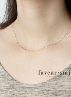 faveur  美国进口 纯银小珠珠 银豆豆 素链  锁骨项链 潮百搭礼物