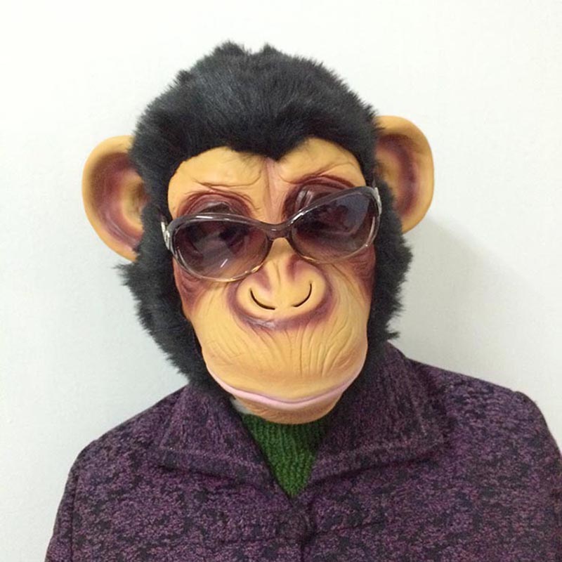 厂家直销，量大从优。万圣节面具演出装扮大耳金刚猩猩面具恐怖搞怪环保乳胶头套批发