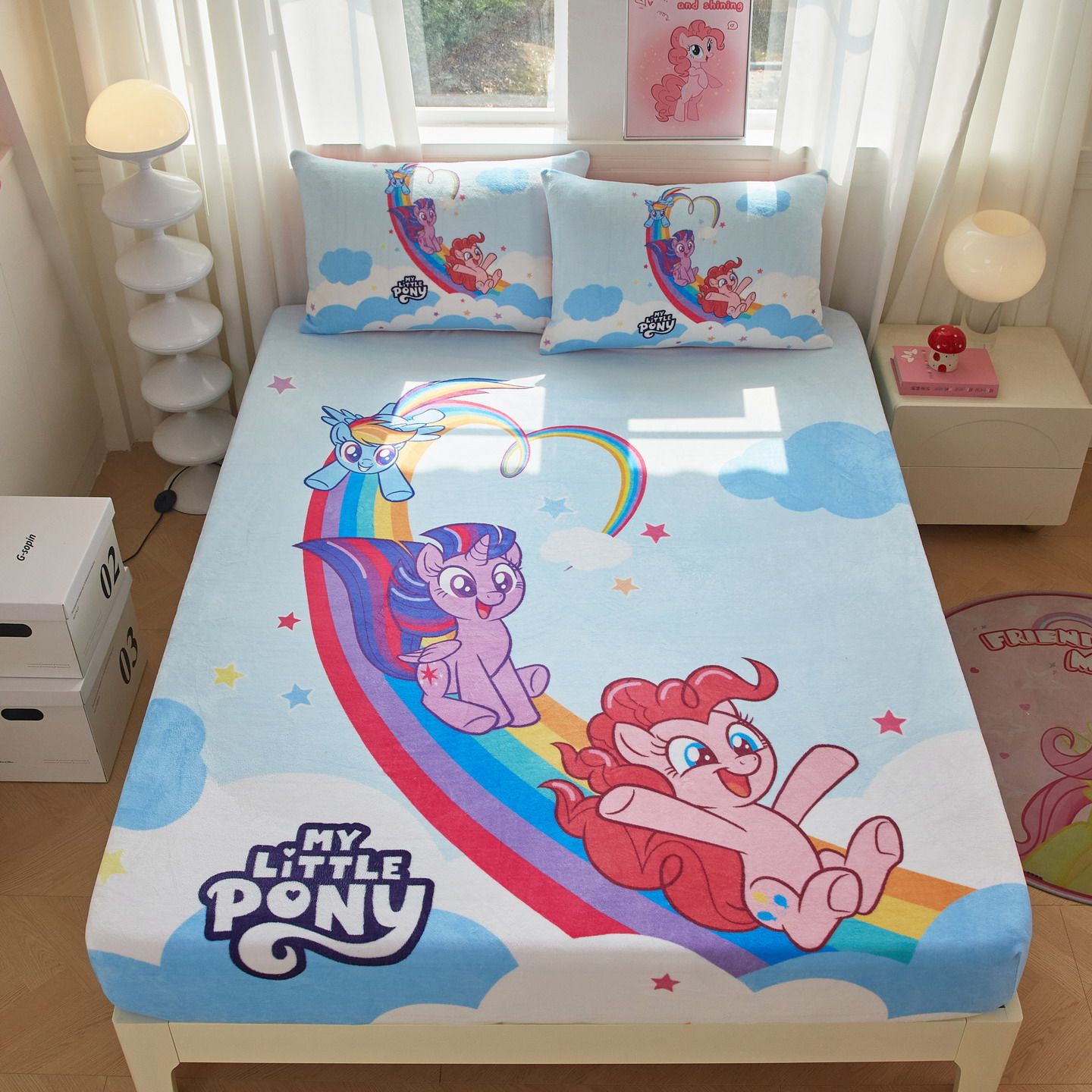 小马宝莉 牛奶绒防静电床笠2025新款儿童床小马宝莉牛奶绒单床笠