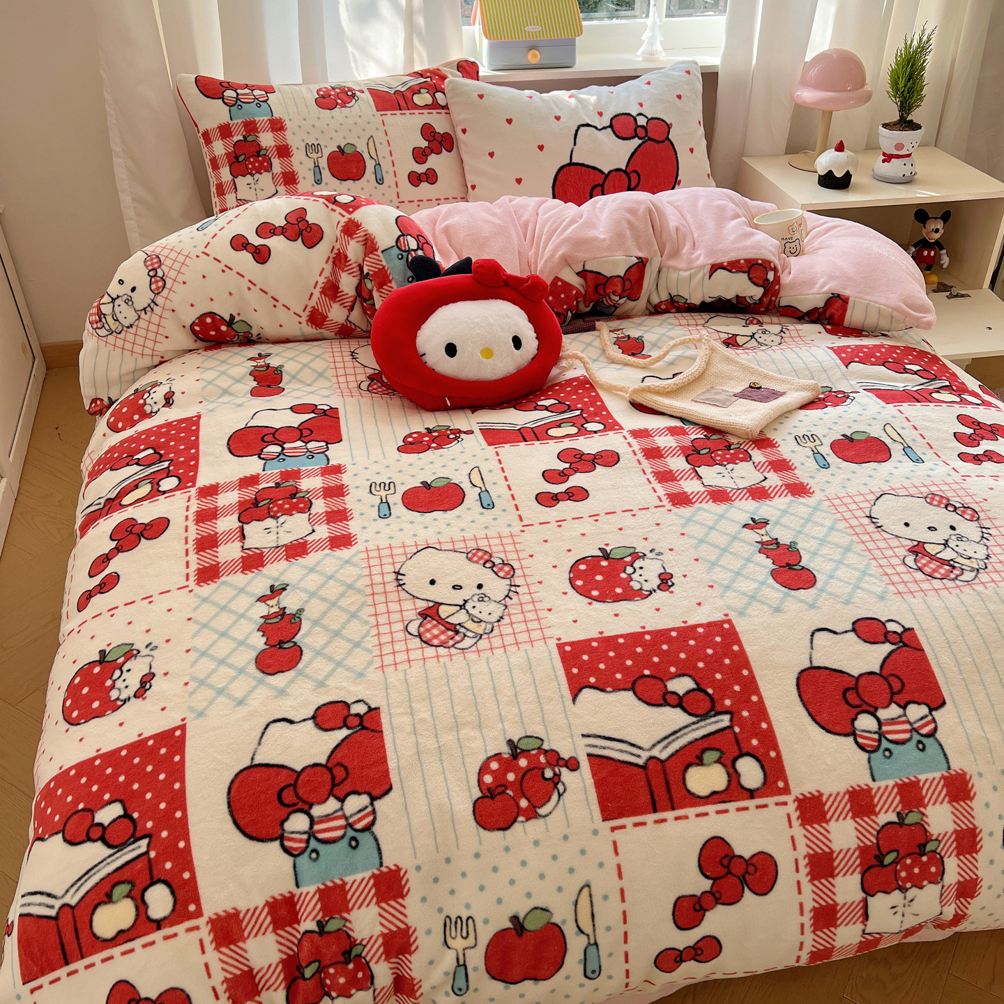 圣诞节 秋冬牛奶绒2025新款圣诞限定床上牛奶绒被套四件套