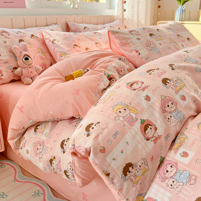 糖果女孩 棒棒糖2026春夏新款INS小清新40支全棉13372四件套