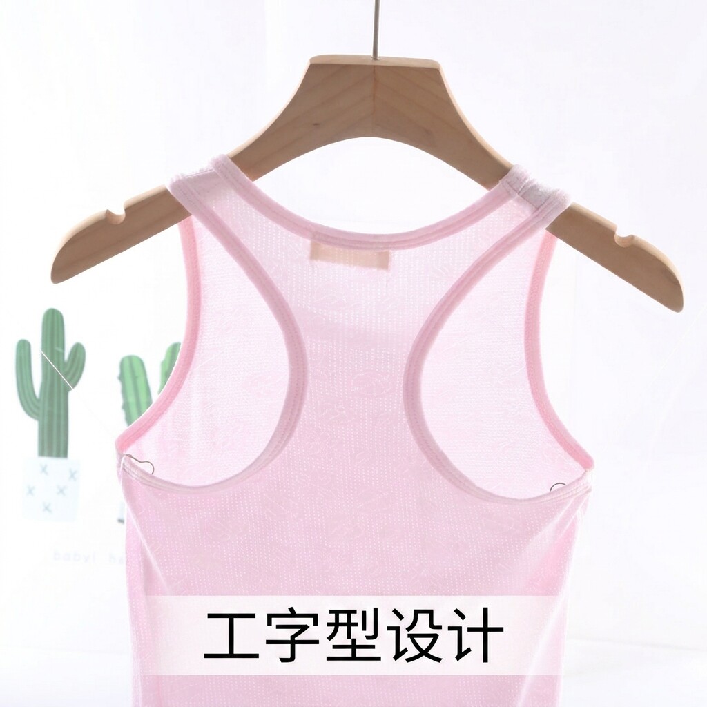 女宝宝薄款背心工字型夏季冰丝透气上衣打底外穿女童婴幼儿贴身夏