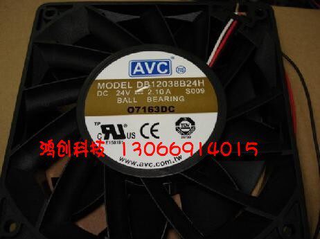 特卖AVC 12038散热风扇12cm  24v 2.1a DB12038B24H三线风机