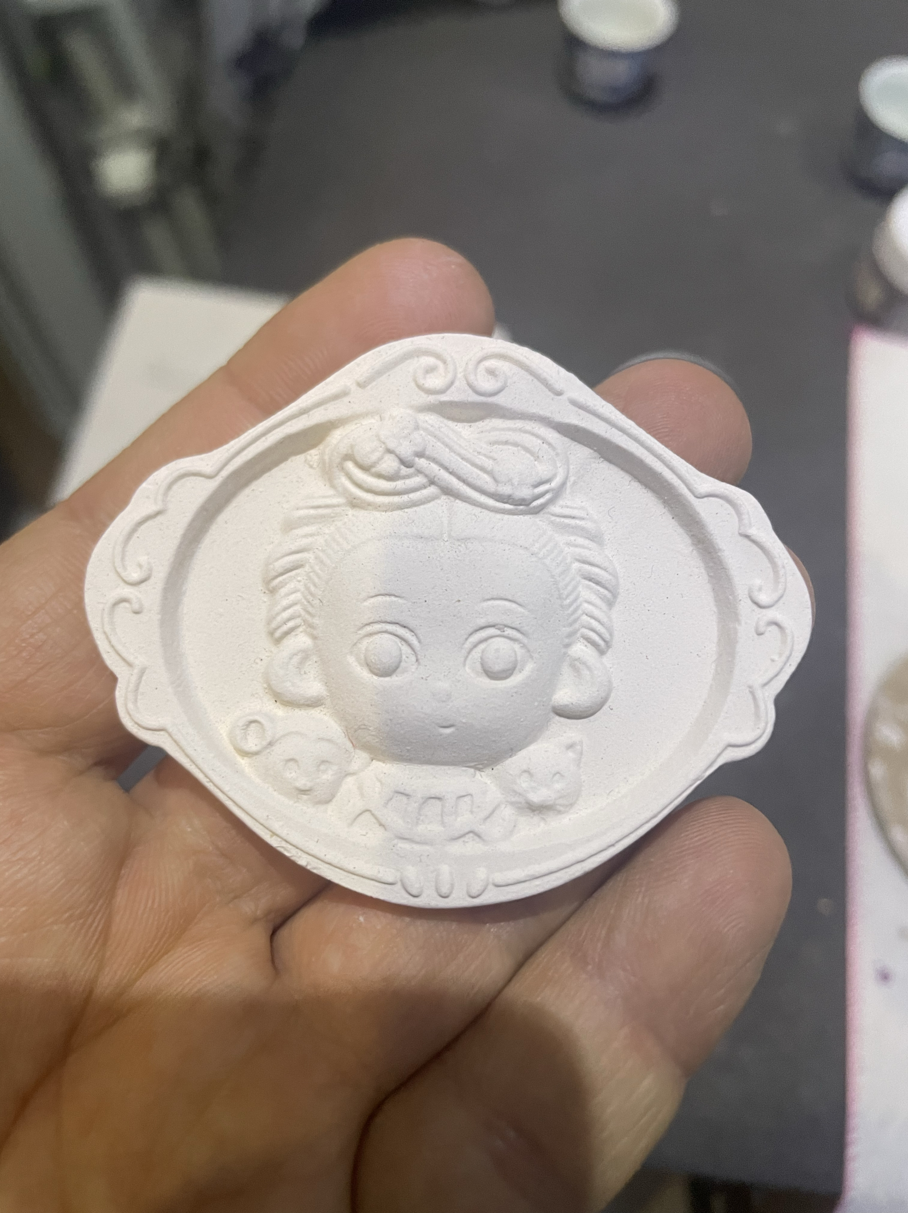 DIY陶艺素坯娃娃涂色世界名画冰箱贴DIY涂鸦彩绘创意解压玩具