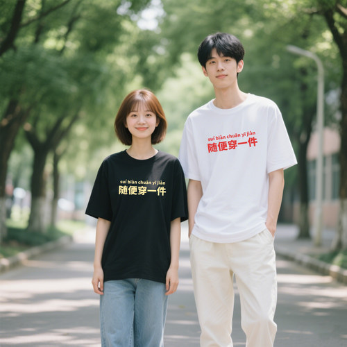 随意穿一件短袖T恤男女夏季新款
