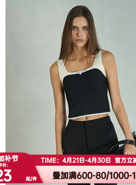 爱慕·CHUANG正品明动4春夏季女士方领打底带杯背心上衣CA721161