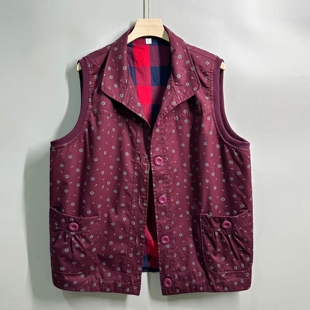 中老年人马甲女春秋2026新款老人纯棉女款坎肩妈妈装外穿背心外套