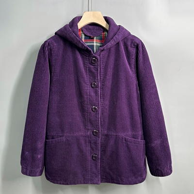 妈妈奶奶秋装大码纯棉灯芯绒外套