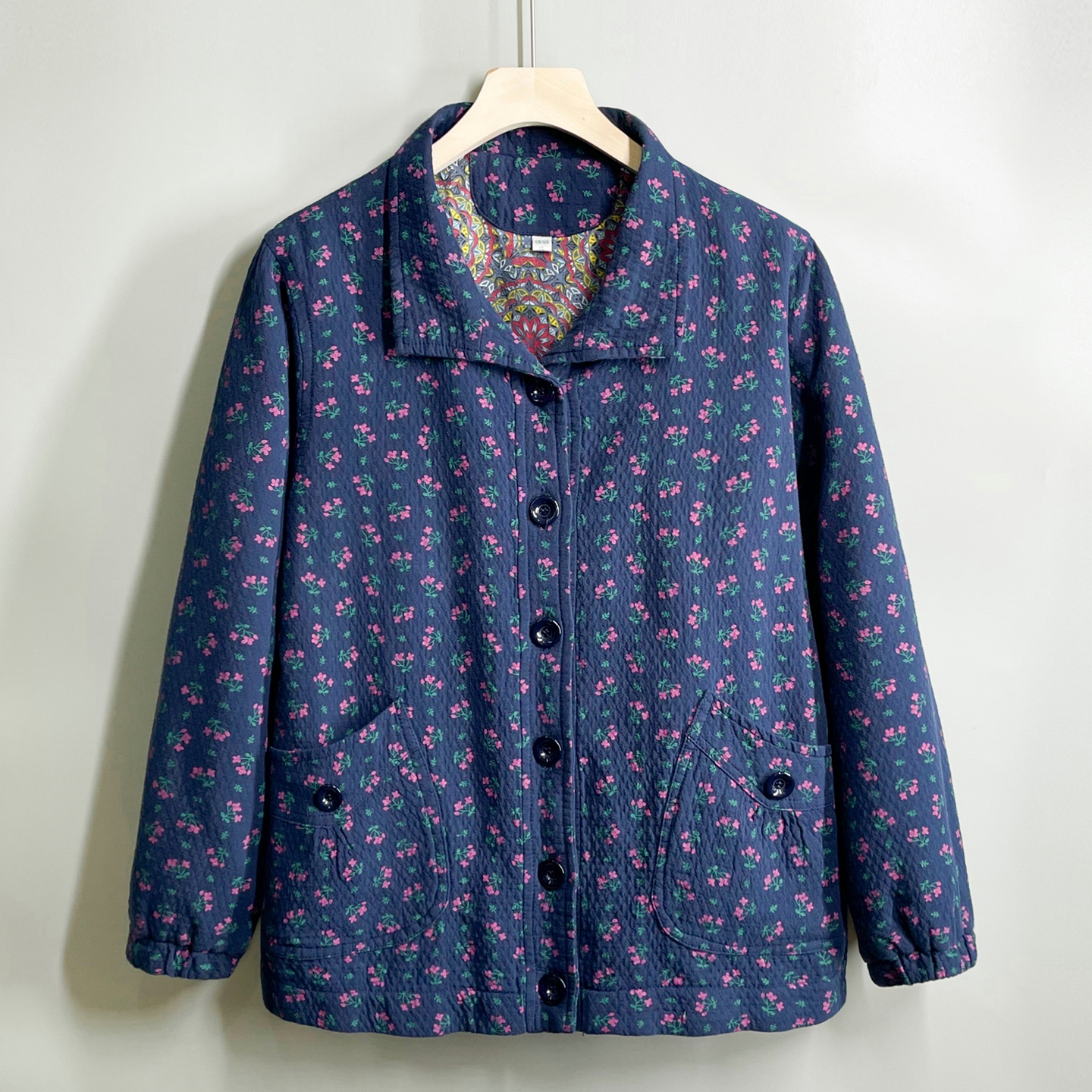 中老年妈妈外套春秋薄款纯棉上衣