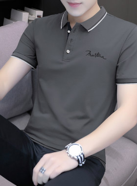 纯棉翻领短袖POLO衫男夏季