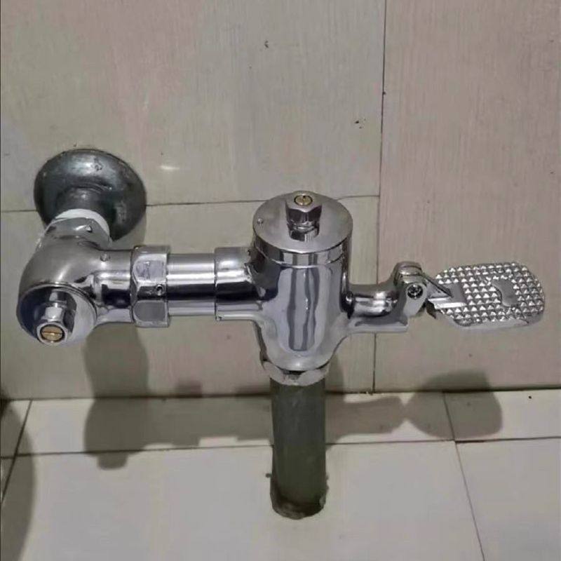 冲水手按式公厕脚踩冲水阀大便开关冲洗阀卫生间全铜蹲便器蹲便器