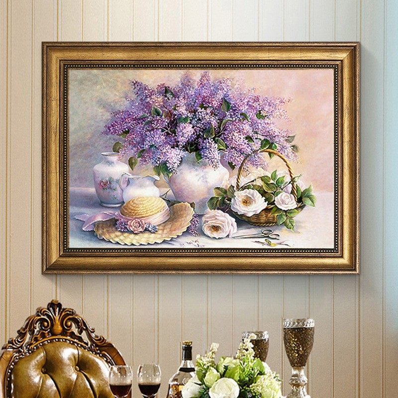 钻石绣2024年新款满钻5D点钻十字绣薰衣草花卉花瓶砖石绣卧室,居家布艺,钻石绣,淘宝优惠券,粉丝福利购,淘宝优惠卷