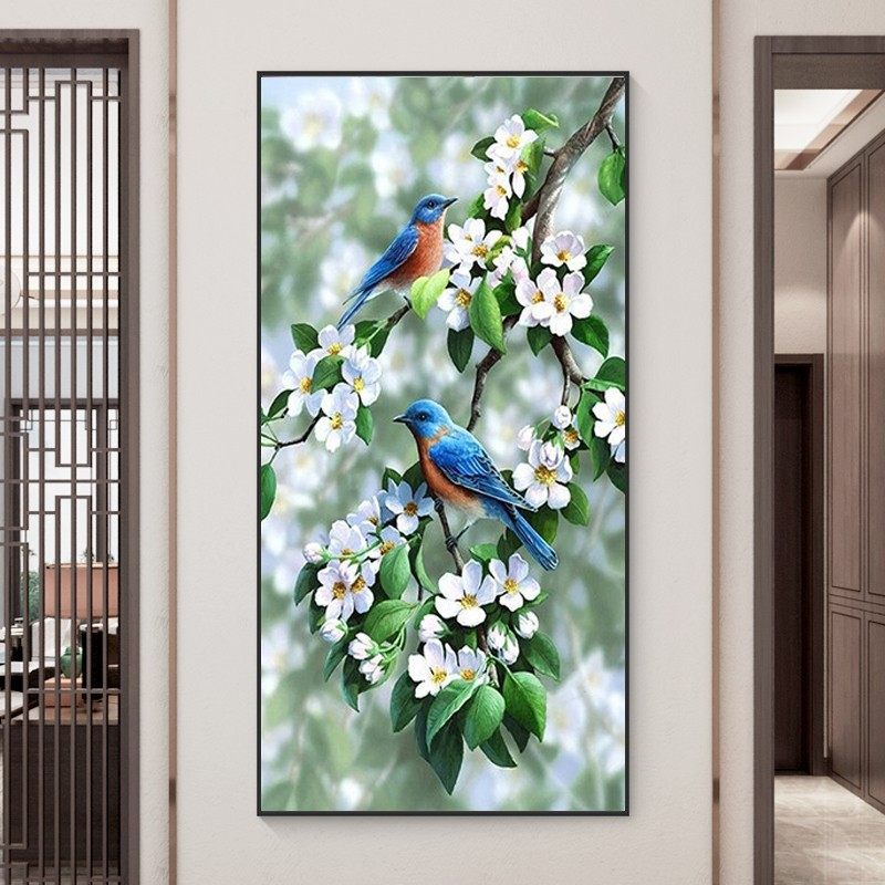 钻石绣2024年新款满钻花枝上的小鸟客厅植物花卉系列,居家布艺,钻石绣,淘宝优惠券,粉丝福利购,淘宝优惠卷