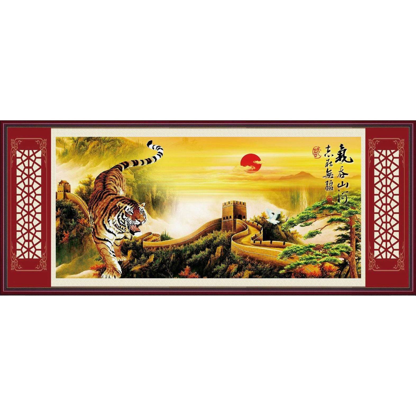 钻石绣2024年新款满钻老虎气吞山河点钻十字绣全贴,居家布艺,钻石绣,淘宝优惠券,粉丝福利购,淘宝优惠卷
