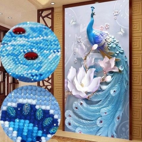 钻石绣2024年新款满钻异形钻孔雀玄关客厅十字绣客厅,居家布艺,钻石绣,淘宝优惠券,粉丝福利购,淘宝优惠卷