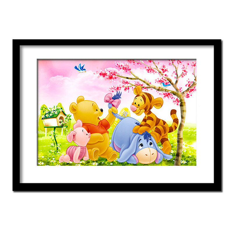 钻石绣2024年新款满钻可爱维尼熊动漫儿童卡通动物5diy十字绣客厅,居家布艺,钻石绣,淘宝优惠券,粉丝福利购,淘宝优惠卷