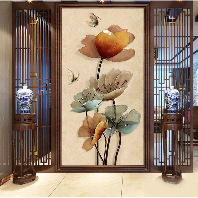 钻石绣2024年新款满钻5d植物花卉系列荷花客厅卧室玄关小幅贴钻十
