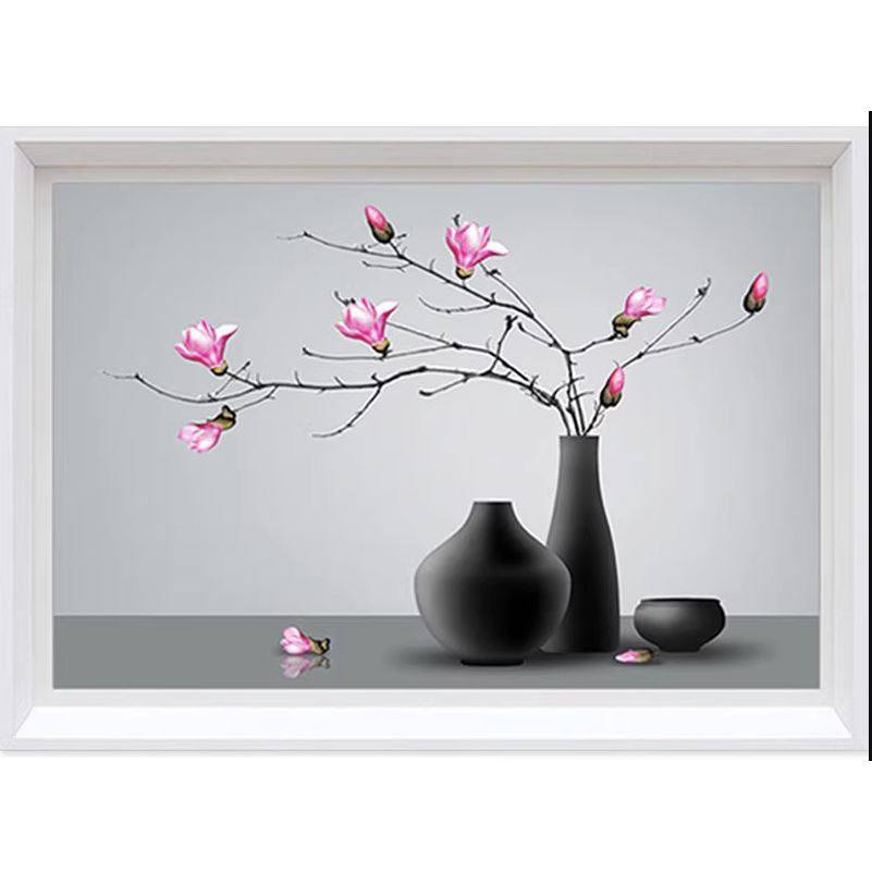 钻石绣2024年新款满钻玉兰清新花卉花瓶钻石画餐厅客厅卧室,居家布艺,钻石绣,淘宝优惠券,粉丝福利购,淘宝优惠卷