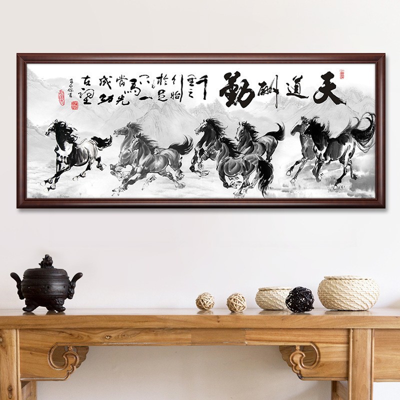 八骏图贴钻十字绣钻石贴画粘钻画马到成功客厅点钻