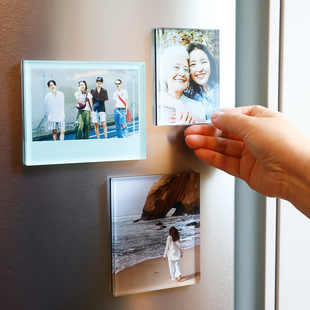 高透加厚亚克力冰箱贴钻石抛光定制照片情侣生日礼物PaperTravel