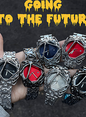 千禧年原创y2k异形蛛网alabaster欧美风高级感男女款嘻哈防水腕表