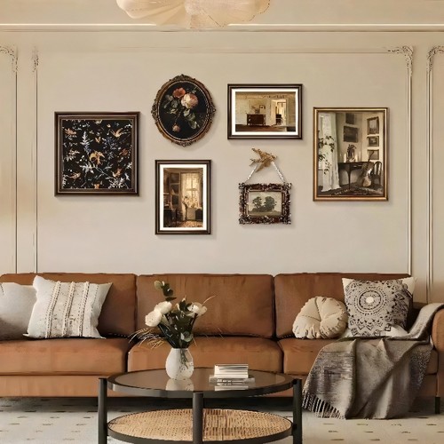 美式复古装饰画客厅沙发背景墙