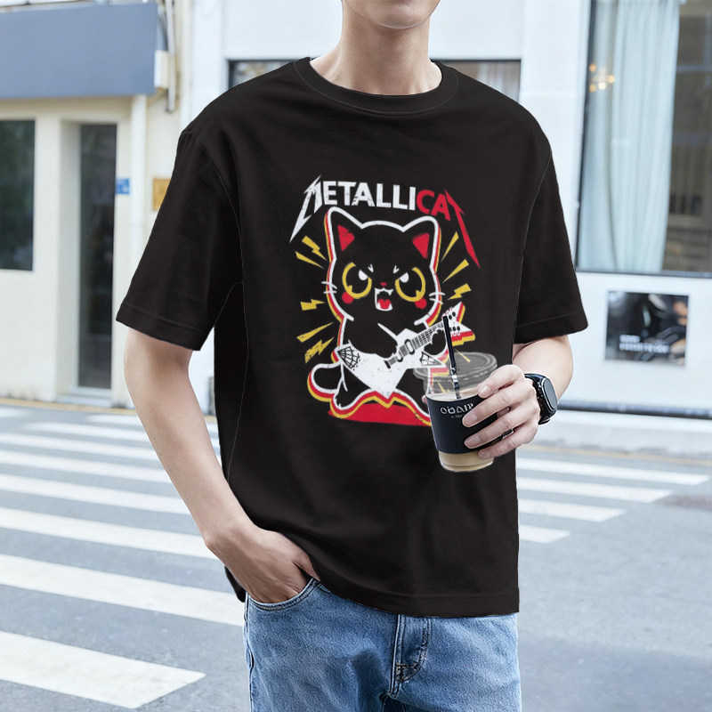 2026新款短袖t恤男款冰丝夏季宽松大码圆领潮流时尚可爱印花上衣