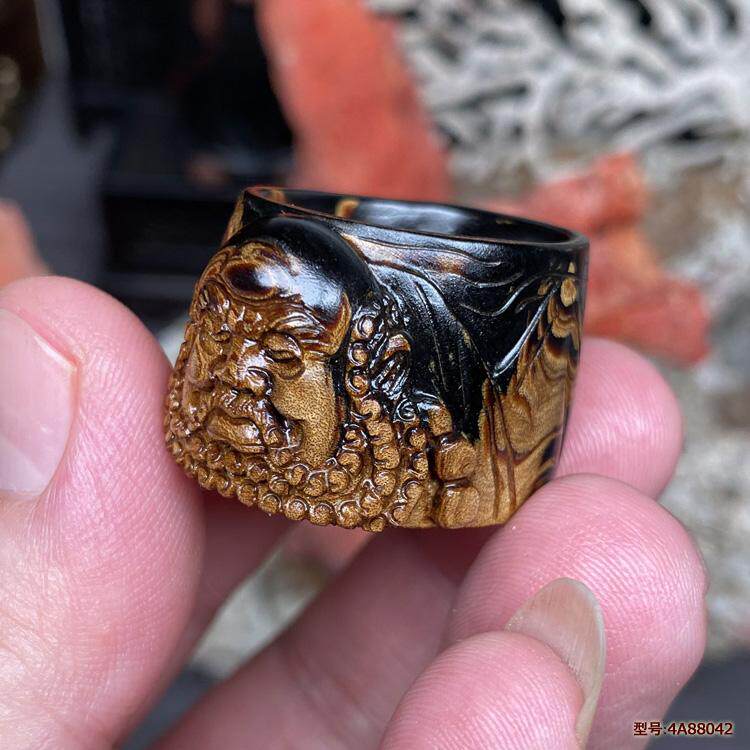 扳指神木阁保真天然海柳活柳戒指