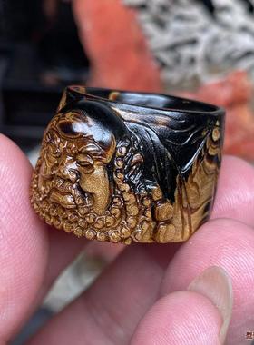 扳指神木阁保真天然海柳活柳戒指