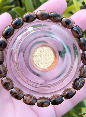 天然保真海柳手串单圈手珠情侣米珠桶珠佛珠念珠7X9mm天眼纹包邮