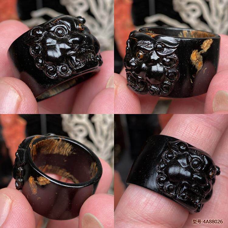 扳指神木阁天然海柳活柳戒指血柳