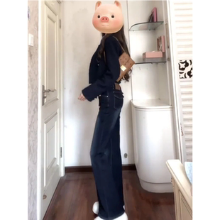 美式辣妹低腰微喇叭牛仔裤女小个子巨好看弹力修身显瘦百搭马蹄裤