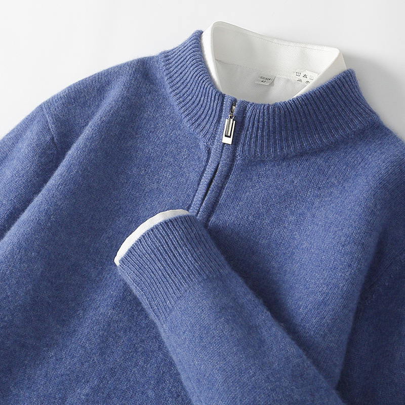 秋冬新款男士纯羊毛衫保暖上衣