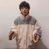 韩版 宋亚轩同款 羊羔绒卫衣外套女秋冬季 学生加厚毛绒棒球服上衣潮