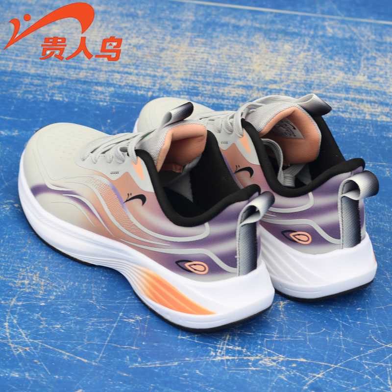 贵人鸟女子跑鞋软底减震舒适百搭韩版休闲鞋春夏新款皮面防水正品