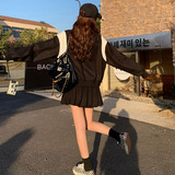 棒球服撞色短外套女2024春季新款复古减龄炸街夹克上衣p135k188，女装短外套，铱本正襟