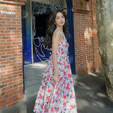 红色娃娃领连衣裙女2025春夏新款大码宽松甜美小个子百褶衬衫裙子，女装连衣裙，铱本正襟