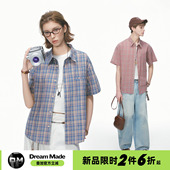 夏季 Dream 高级感情侣衬衣痞帅潮牌外套 衬衫 男款 made美式 格子短袖